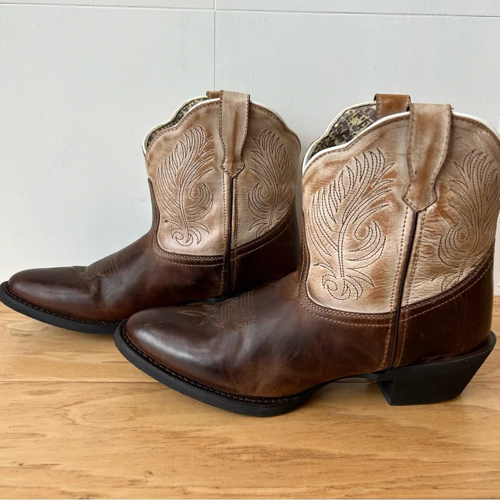 Laredo 11 M Tori Western Boot Ortholite Inserts Brown Tan Ankle Boot